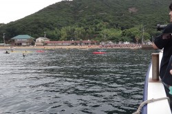 船からスタート地点を