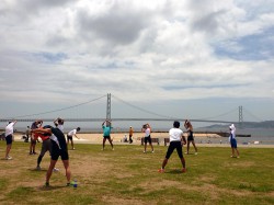 練習会後のストレッチ