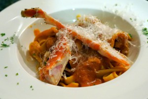 ペンションわにの家のディナー 手打ちの生パスタ