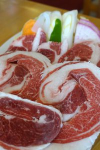 蔵王温泉ジンギスカンロッジのジンギスカン定食 Bセット