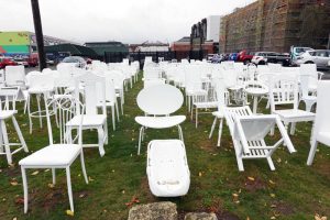 185 Empty White Chairs - Earthquake Memorial