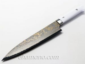 佐治武士作『Ｖ金10号金色ダマスカス　牛刀210　コーリアン』